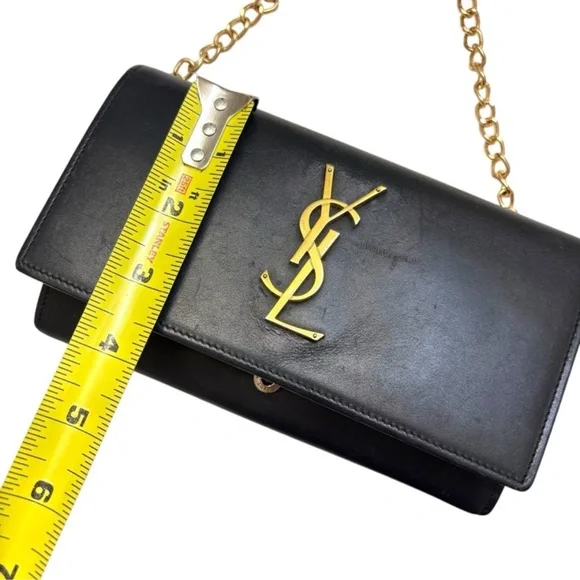 Saint Laurent YSL gold logo clutch bag wallet custom WOC - Picture 13 of 16